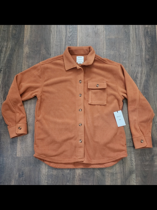 RVCA Other - RVCA Men’s Rust Orange Polar Birdie Shacket Button-Front Casual Shirt Jacket